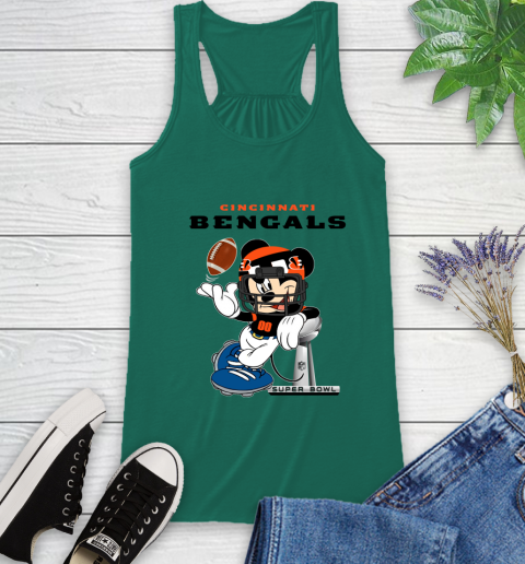 NFL Cincinnati Bengals Mickey Mouse Disney Super Bowl Football T Shirt Racerback Tank 7