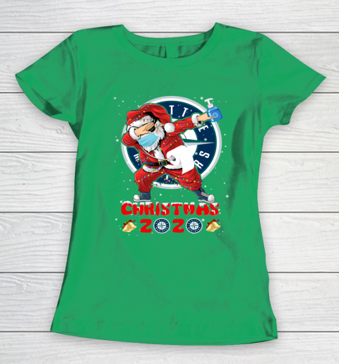 Seattle Mariners Funny Santa Claus Dabbing Christmas 2020 MLB Women's T-Shirt 5