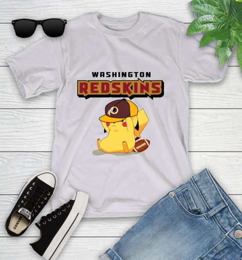 NFL Pikachu Football Washington Redskins Youth T-Shirt 4