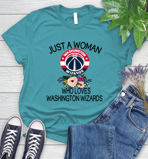 NBA Just A Woman Who Loves Washington Wizards Basketball Sports Women's T-Shirt 11
