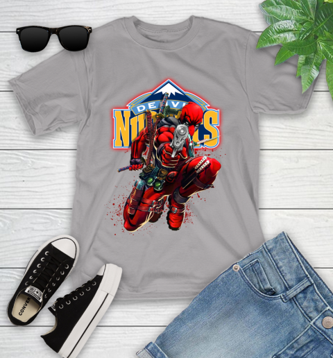 NBA Deadpool Marvel Comics Sports Basketball Denver Nuggets Youth T-Shirt 4