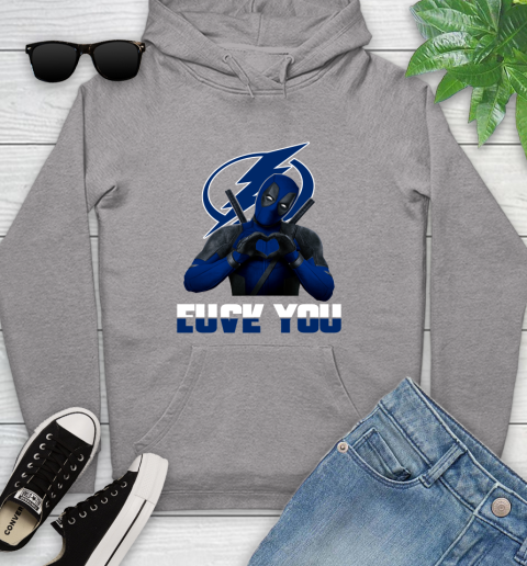 NHL Tampa Bay Lightning Deadpool Love You Fuck You Hockey Sports Youth Hoodie 6