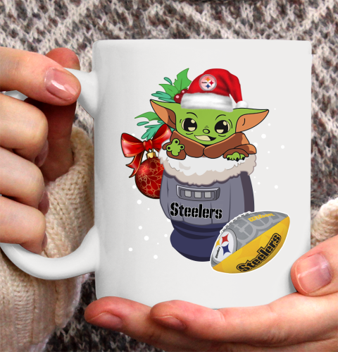 Pittsburgh Steelers Christmas Baby Yoda Star Wars Funny Happy NFL Ceramic Mug 11oz 2