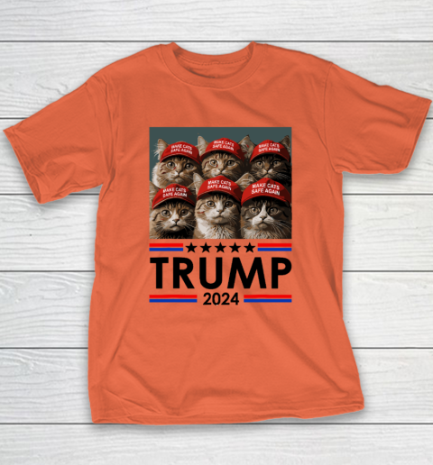 Donald Trump Make Cats Safe Again 2024 Debate Funny Youth T-Shirt 2