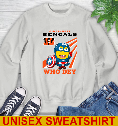 NFL Football Cincinnati Bengals Captain America Marvel Avengers Minion Shirt Sweatshirt 5