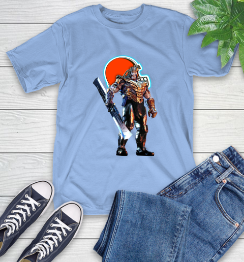 NFL Thanos Gauntlet Avengers Endgame Football Cleveland Browns T-Shirt 11