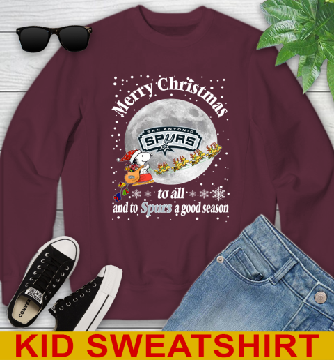 San Antonio Spurs Merry Christmas To All And To Spurs A Good Season NBA Basketball Sports Youth Sweatshirt 4