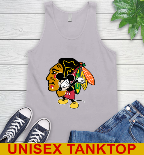 Chicago Blackhawks NHL Hockey Dabbing Mickey Disney Sports Tank Top 4