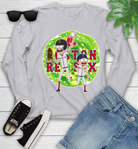 MLB Boston Red Sox Rick And Morty Commissioner's Trophy Baseball Sports Youth Long Sleeve 5