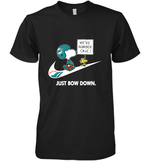 Miami Dolphins Are Number One – Just Bow Down Snoopy Premium Men's T-Shirt