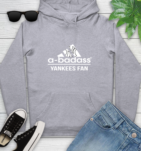 MLB A Badass New York Yankees Fan Adidas Baseball Sports Youth Hoodie 6