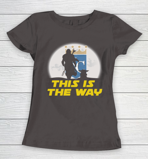 Kansas City Royals MLB Baseball Star Wars Yoda And Mandalorian This Is The Way Women's T-Shirt 7