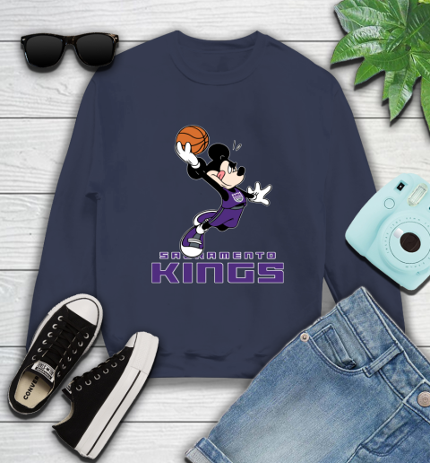 NBA Basketball Sacramento Kings Cheerful Mickey Mouse Shirt Sweatshirt 3