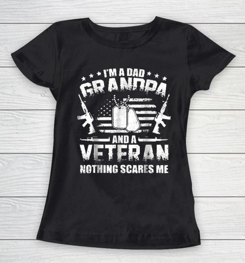 Grandpa Funny Gift Apparel  I'm A Dad Grandpa Veteran Father's Day Women's T-Shirt