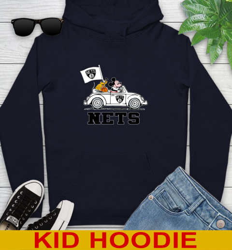 NBA Basketball Brooklyn Nets Pluto Mickey Driving Disney Shirt Youth Hoodie 4