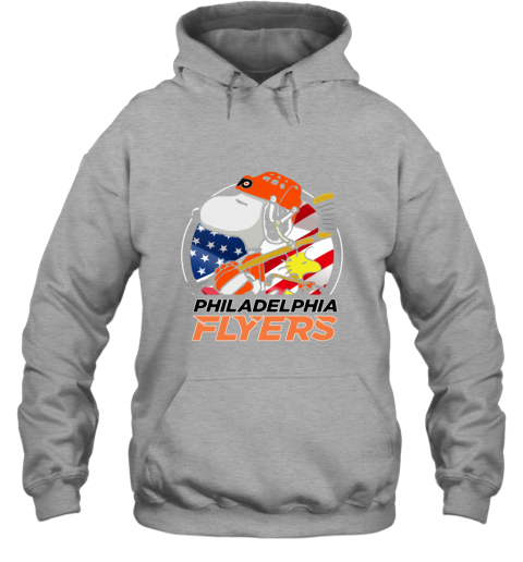 24tz philadelphia flyers snoopy and woodstock nhl hoodie 23 front sport grey
