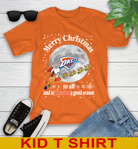 Oklahoma City Thunder Merry Christmas To All And To Thunder A Good Season NBA Basketball Sports Youth T-Shirt - Image 9