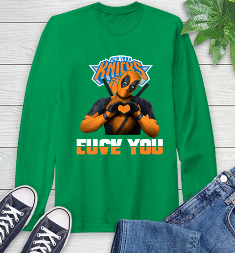NBA New York Knicks Deadpool Love You Fuck You Basketball Sports Long Sleeve T-Shirt 8