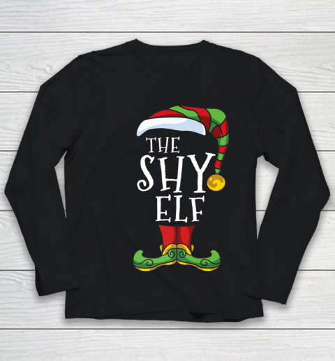 Shy Elf Family Matching Christmas Group Funny Pajama Youth Long Sleeve