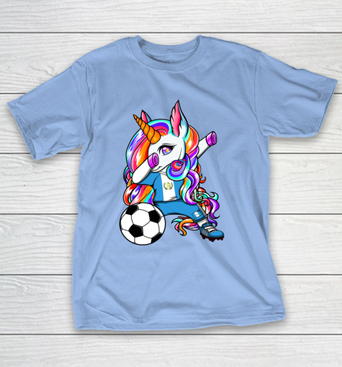 Dabbing Unicorn Guatemala Soccer Fans Jersey Flag Football T-Shirt 11