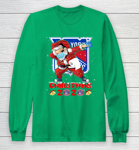 New York Rangers Funny Santa Claus Dabbing Christmas 2020 NHL Long Sleeve T-Shirt 4