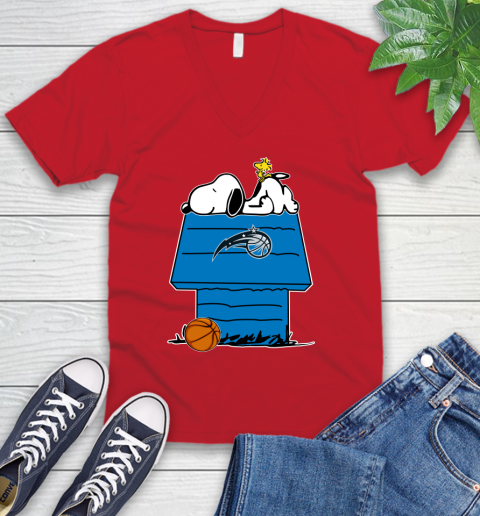 Orlando Magic NBA Basketball Snoopy Woodstock The Peanuts Movie V-Neck T-Shirt 7