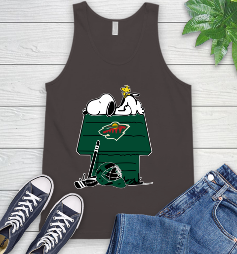 Minnesota Wild NHL Hockey Snoopy Woodstock The Peanuts Movie Tank Top 7