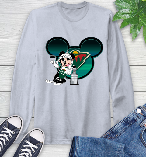 NHL Minnesota Wild Stanley Cup Mickey Mouse Disney Hockey T Shirt Long Sleeve T-Shirt 6