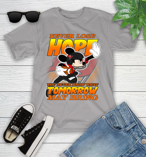 Tampa Bay Buccaneers NFL Football Mickey Disney Never Lose Hope Youth T-Shirt 4