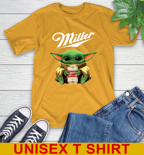 Star Wars Baby Yoda Hugs Miller High Life Beer Shirt 3