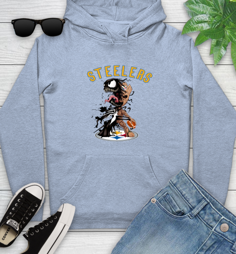 NFL Pittsburgh Steelers Football Venom Groot Guardians Of The Galaxy Youth Hoodie 10