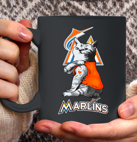 MLB Baseball My Cat Loves Miami Marlins Ceramic Mug 11oz 2