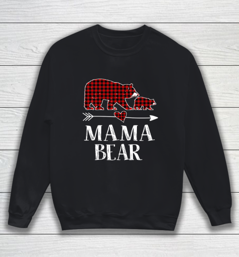 Mama Bear Christmas Pajama Red Plaid Buffalo Family Gift Sweatshirt