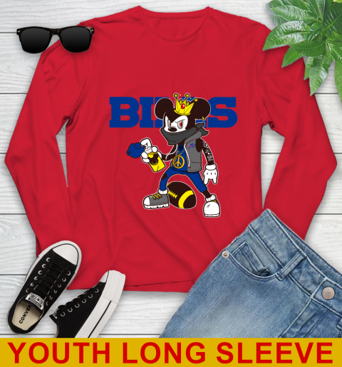 Buffalo Bills NFL Football Mickey Peace Sign Sports Youth Long Sleeve 11