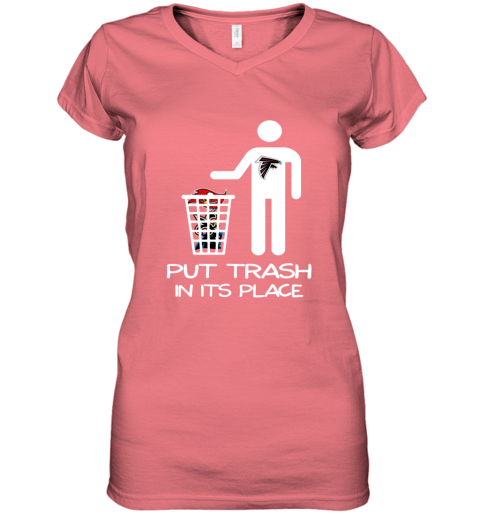 rrx0 attlanta falcons put trash in its place women v neck t shirt 39 front coral