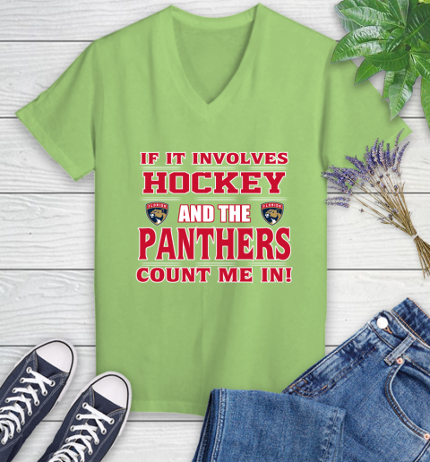 NHL If It Involves Hockey And The Florida Panthers Count Me In Sports Women's V-Neck T-Shirt 11