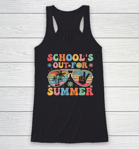 Last Day of School's Out For Summer Vacation Teachers Student Racerback Tank