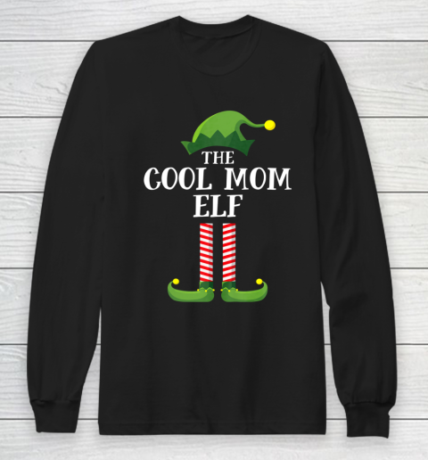 Cool Mom Elf Matching Family Group Christmas Party Pajama Long Sleeve T-Shirt