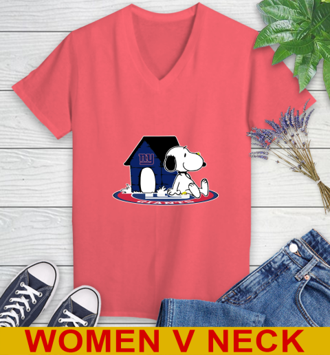 NFL Football New York Giants Snoopy The Peanuts Movie Shirt Women's V-Neck T-Shirt 7