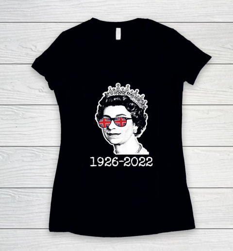 The Queen Elizabeth ll 1926  2022 British Queen Women's V-Neck T-Shirt