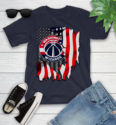 Washington Wizards NBA Basketball American Flag Youth T-Shirt 2