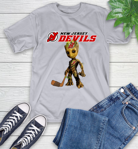 New Jersey Devils NHL Hockey Groot Marvel Guardians Of The Galaxy T-Shirt 6