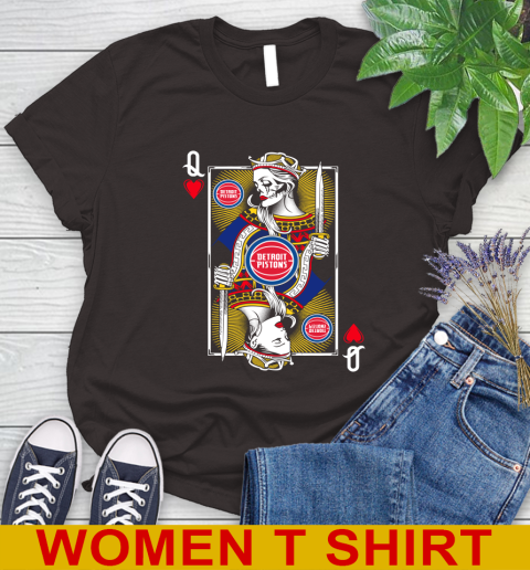 NBA Basketball Detroit Pistons The Queen Of Hearts Card Shirt Women's T-Shirt 9