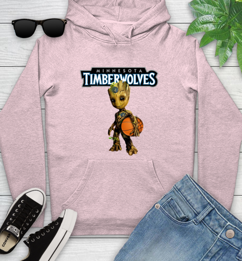 Minnesota Timberwolves NBA Basketball Groot Marvel Guardians Of The Galaxy Youth Hoodie 10