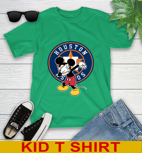 Houston Astros MLB Baseball Dabbing Mickey Disney Sports Youth T-Shirt 6