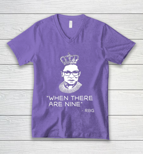 Ruth Bader Ginsburg When There are Nine Equality RBG V-Neck T-Shirt 8