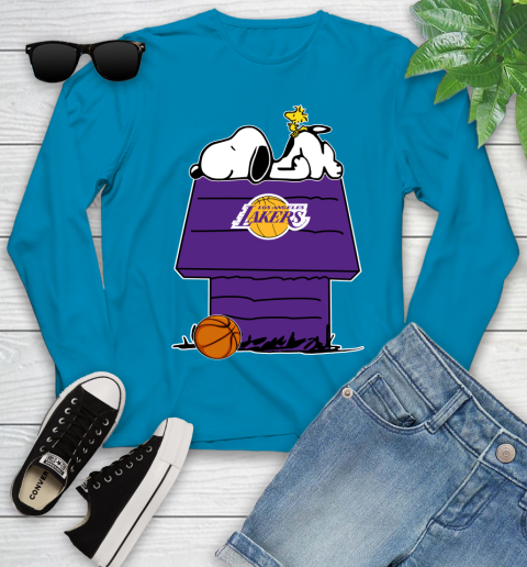 Los Angeles Lakers NBA Basketball Snoopy Woodstock The Peanuts Movie Youth Long Sleeve 7