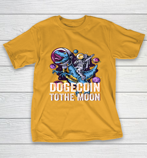 Dogecoin To The Moon T rex Cryptocurrency T-Shirt 12