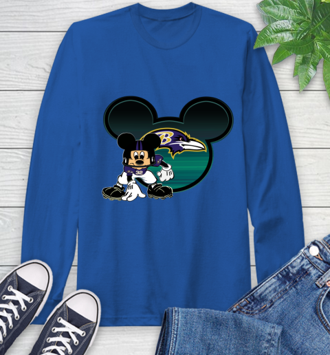 NFL Baltimore Ravens Mickey Mouse Disney Football T Shirt Long Sleeve T-Shirt 9