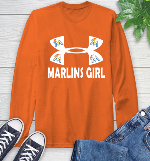 MLB Miami Marlins Under Armour Baseball Sports Long Sleeve T-Shirt 4